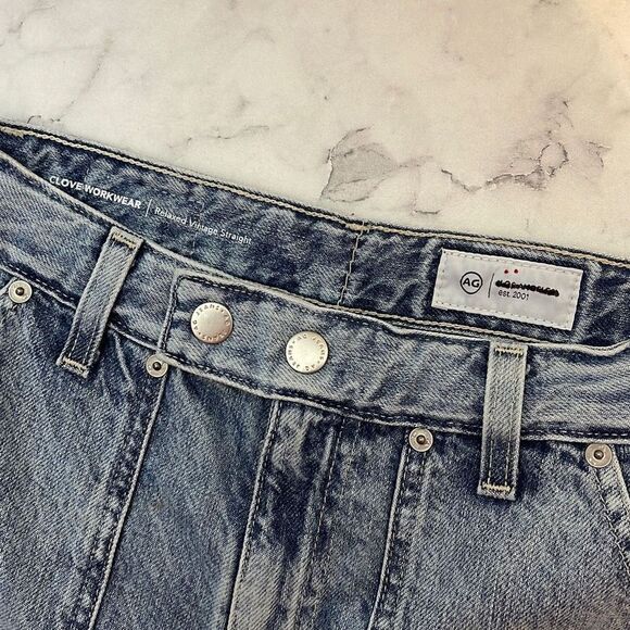 AG Adriano Goldschmied Clove Workwear Relaxed Straight Vintage Jeans 24 NWT - Picture 6 of 9
